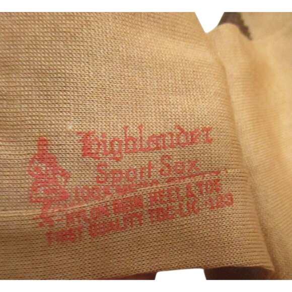 Vintage Men's Socks 11 Argyle 1 Pair NEW Highlander Sport Sox Sand MCM USA - Picture 4 of 4